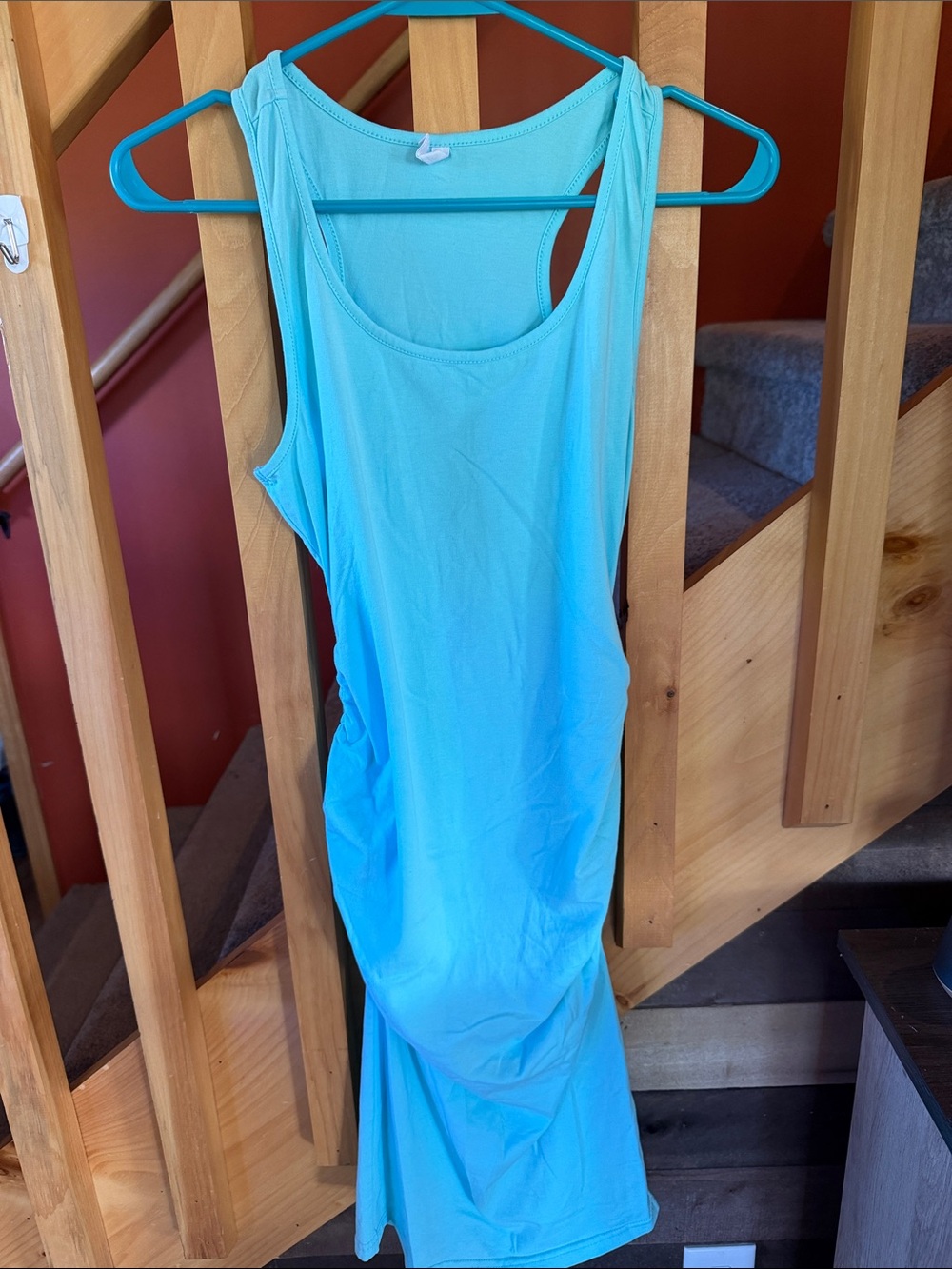 Source Unknown Aqua Blue Sleeveless Maxi Dress